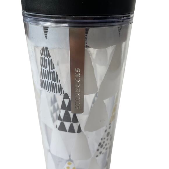 Starbucks 2013 Holiday Tumbler Christmas Trees Minimalist Geometric 16 Oz - Picture 7 of 10